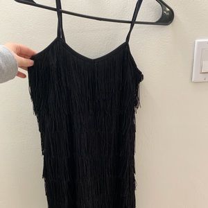 Fringe black dress